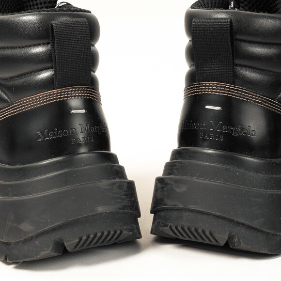 Maison Margiela Black Leather Lug Sole Hiking-Style Boots - Picture 9 of 11
